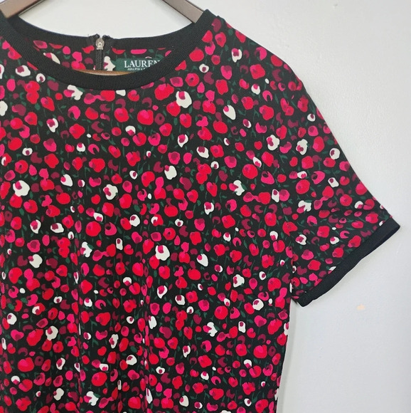 Lauren Ralph Lauren Floral Artsy Stretch Jersey Top Crewneck Plus Size 1X - Picture 2 of 11